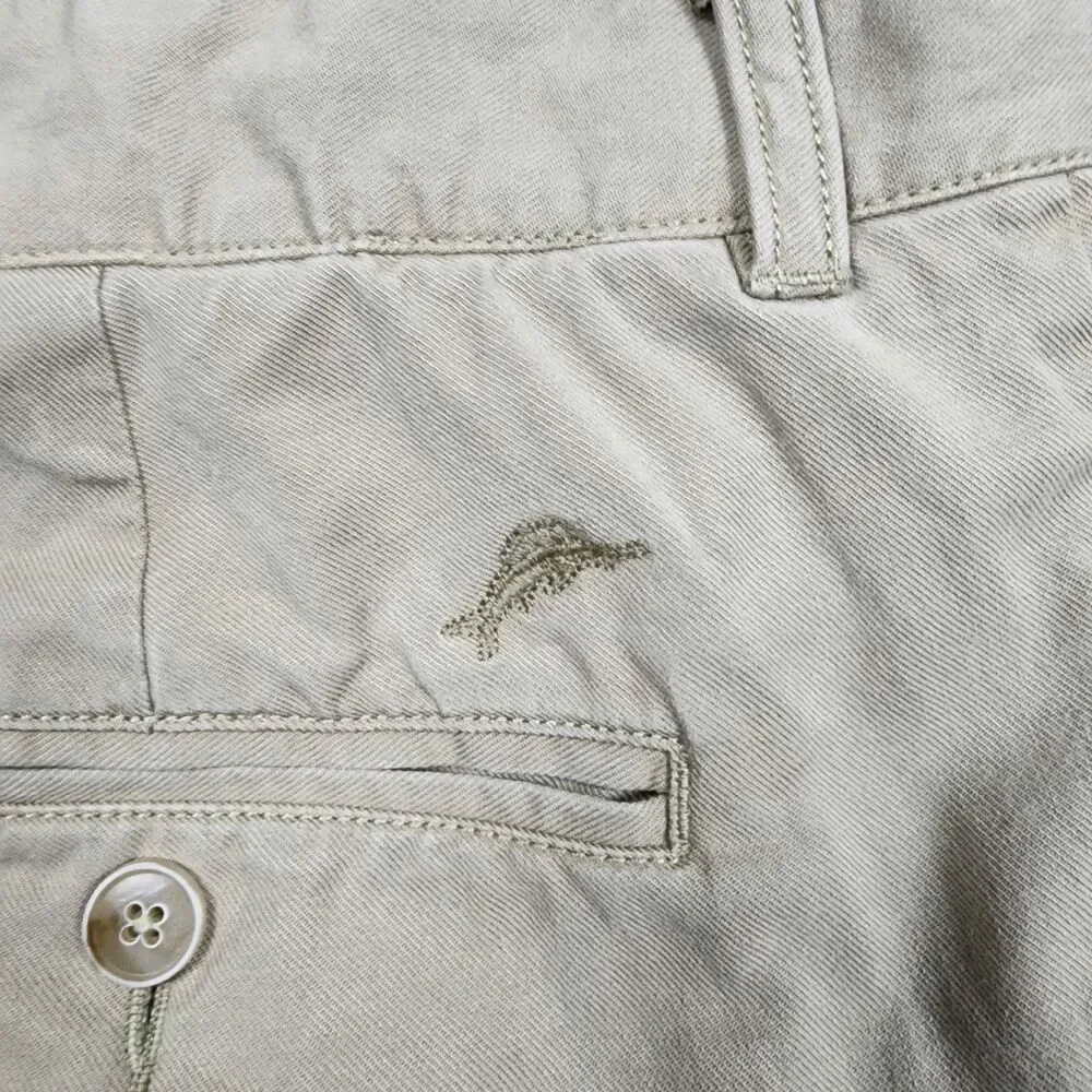 Tommy Bahama Men's Pants 34x30 Beige Straight Leg Lightweight Casual Trousers